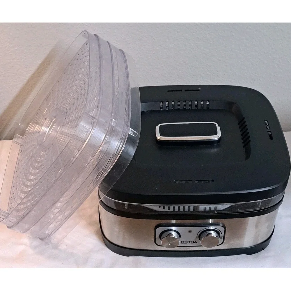 OSTBA 4 Tray Food Dehydrator Adjustable Temperature 95-158°F Fruit Jerky